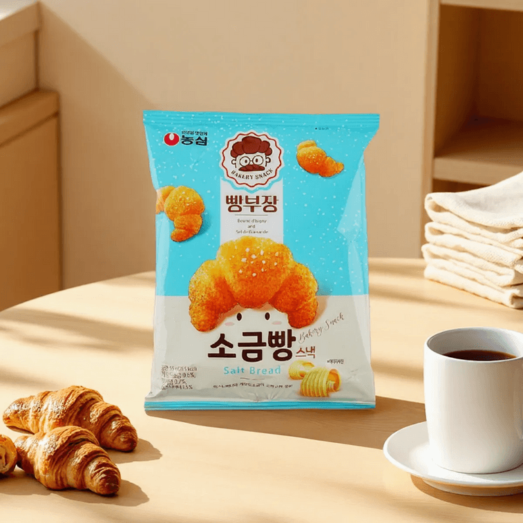 Ppang Bujang, Korean Salted Bun Cookie, Crispy Croissant, 1.94 oz 9