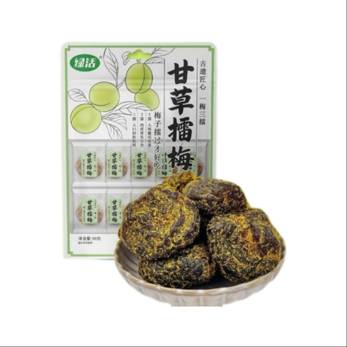 그린라이프 자두 감초 바다소금 귤껍질 보존 과일 개별 포장 인터넷 셀럽 스낵 바로 먹을 수 있는 98g - 감초 1봉지