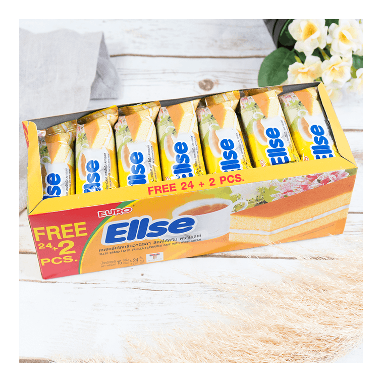 泰國EURO ELLSE 奶油夾心小蛋糕 香草味 26枚入 360g 6