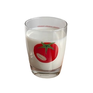 Ins-style high-value thick-bottomed simple transparent glass cup for milk and juice, Tomato F, 1 piece