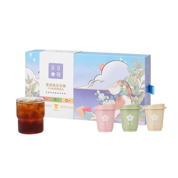 【中國直郵】 東方甄選 慕夏花咖 茉莉玫瑰美式黑咖啡 低因冷萃 凍乾拿鐵 冷熱即溶濃縮咖啡粉 【花香混合裝 玫瑰+茉莉+桂花】 2g*18顆