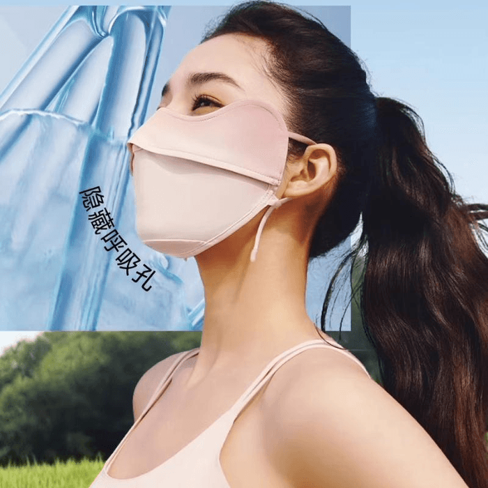 【中國直郵】 蕉下 防曬口罩腮紅護眼角防紫外線女款夏涼感冰絲遮陽面罩霧林茵綠26*15.5cm*1件 3