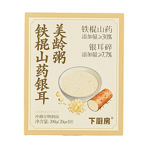 Iron Yam Silver Ear Meiling Congee 0.71oz*10 Packs【8 Ingredients Combined】【With Prebiotics】