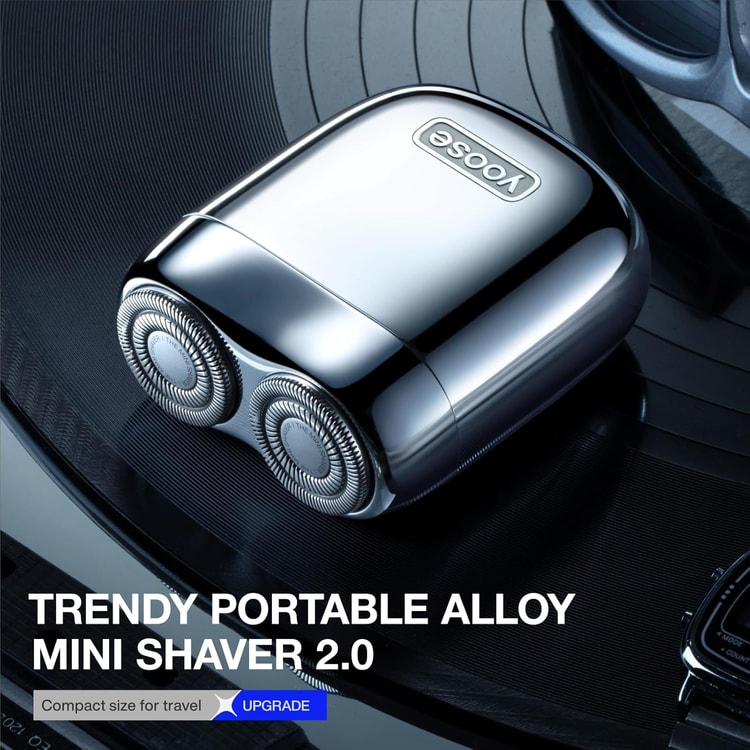 YOOSE MINI2.0 Mini Shaver Portable Alloy Electric Shaver for Men Cordless Travel Shavers Dry Shave Sliver 1 Piece