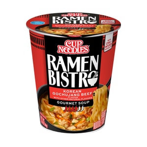 Cup Noodles Ramen Bistro, Korean Gochujang Beef Flavor, 3.1 oz【Chili-Infused Noodles, Gochujang Spice】