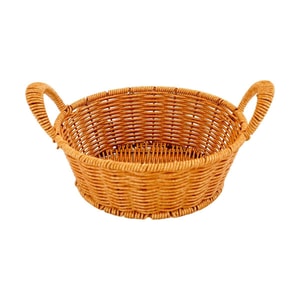 川岛屋 仿藤编水果篮 家用客厅零食收纳筐 高颜值果蔬篮 圆形中号