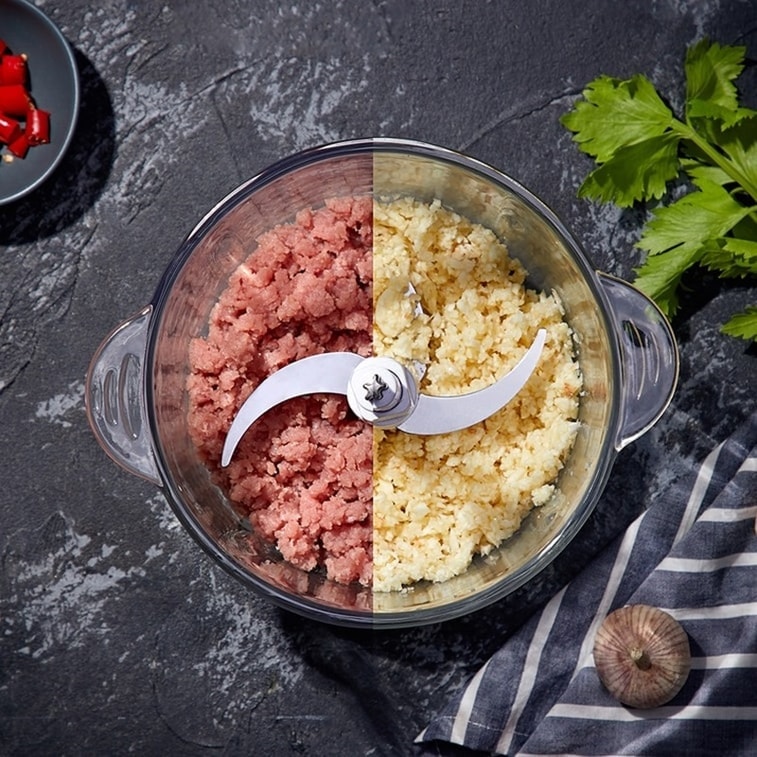 [Ships from the US] Stainless Steel Meat Grinder, Chopper, Fully Automatic Blender, Mince Meat, Garlic Food Processor, Baby Food Processor, 110V, 2L 3