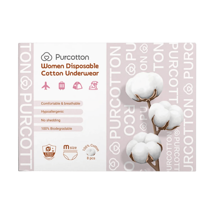 Disposable Cotton Panties Women Size M 8pcs Sterile Individually Wrapped