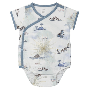 加拿大 Nest Designs 婴儿竹纤维皮马短袖和服连体衣 - 海洋奇观 3-6个月
