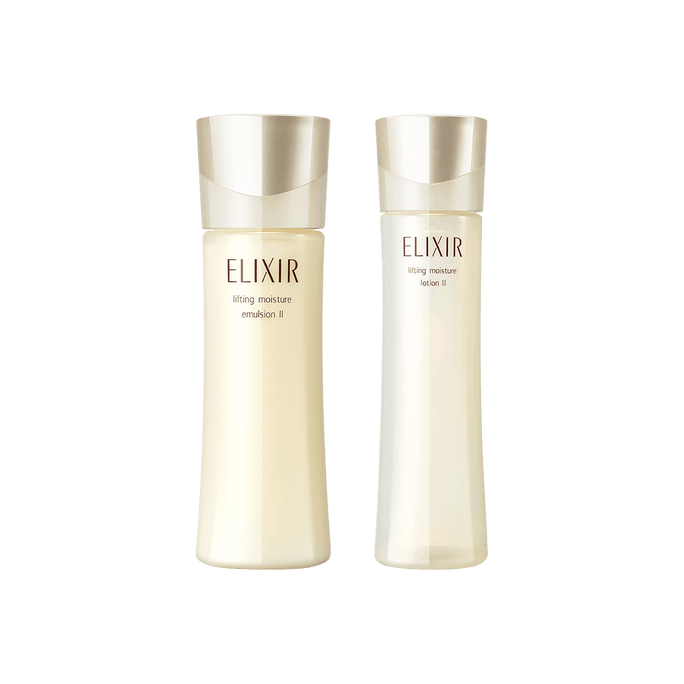 日本ELIXIR怡丽丝尔 优悦活颜化妆水 170m l+优悦活颜乳液 130ml II号滋润型【弹润保湿水乳套装】