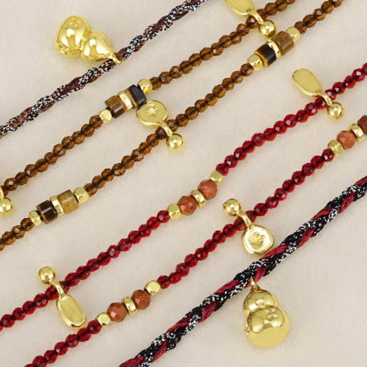 Retro Exquisite Hand Woven Red Rope Gourd Bracelet Light Luxury High Grade Multi Layer Bracelet Shell Bead Style One Piece 5