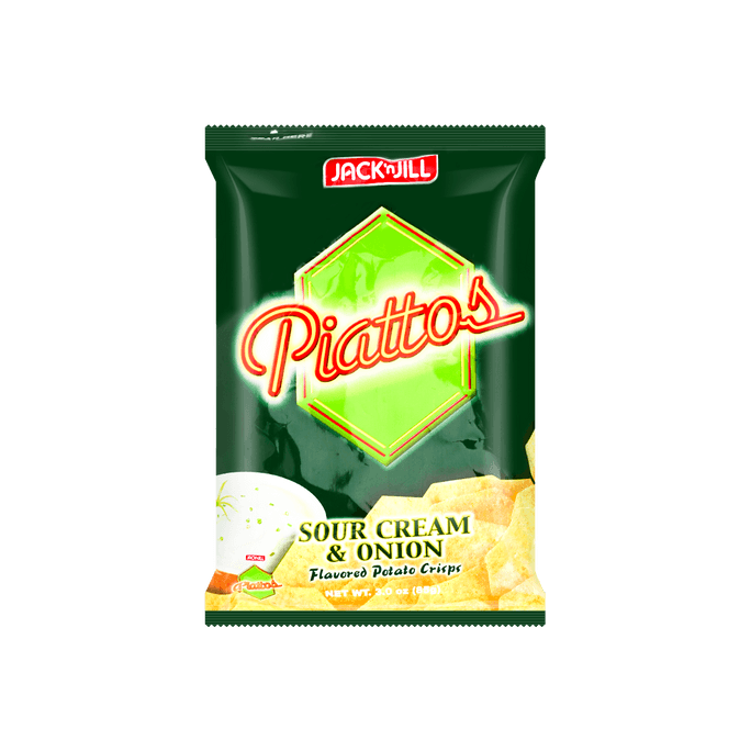 Piattos 사워 크림 & 양파 감자 칩, 2.99oz