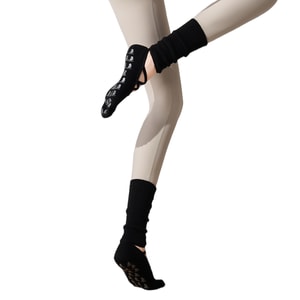 New Professional Anti Slip Breathable Pilates Five Finger Socks Fashionable Sports Yoga Socks Obsidian Black F