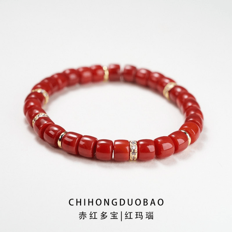 新作♡赤水晶貔貅✩南紅瑪瑙✩シャンパンオーラクォーツ✩練レッド