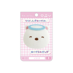 【日本直送】サンエックス ぬいぐるみ絵文字バッジブローチ - 天使のシロクマ（1個）