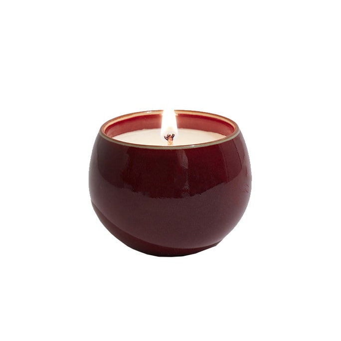 ブラッククロー「優雅な宋五磁器」ティーアロマキャンドル、家庭用、中国風、寝室、ギフト、紫紅色の鈞磁器 [紅茶の香り] 75g、拡散範囲：25㎡～32㎡