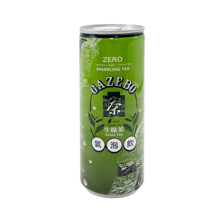 緑茶 台湾直邮】 台湾 元融堂 GAZEBO 生緑茶 炭酸飲料 235ml (購入制限3本