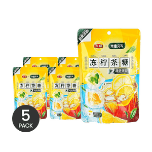 Lipton Collaboration,Frozen Lemon Tea Candy Double Mint , 1.76 oz *5【5 Packs】