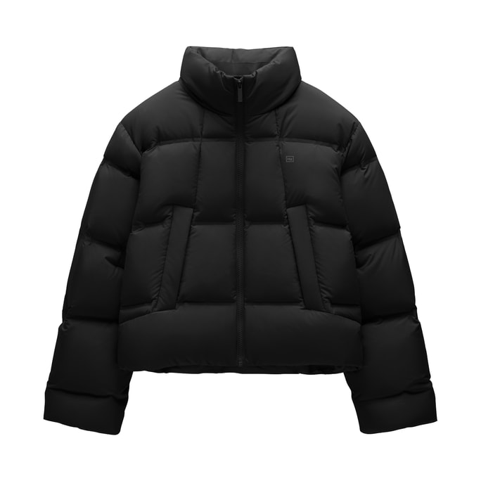 Hydrogen 502Cloud Women's Windproof Puffer Down Jacket [Stand-up Collar Short Style] Black S