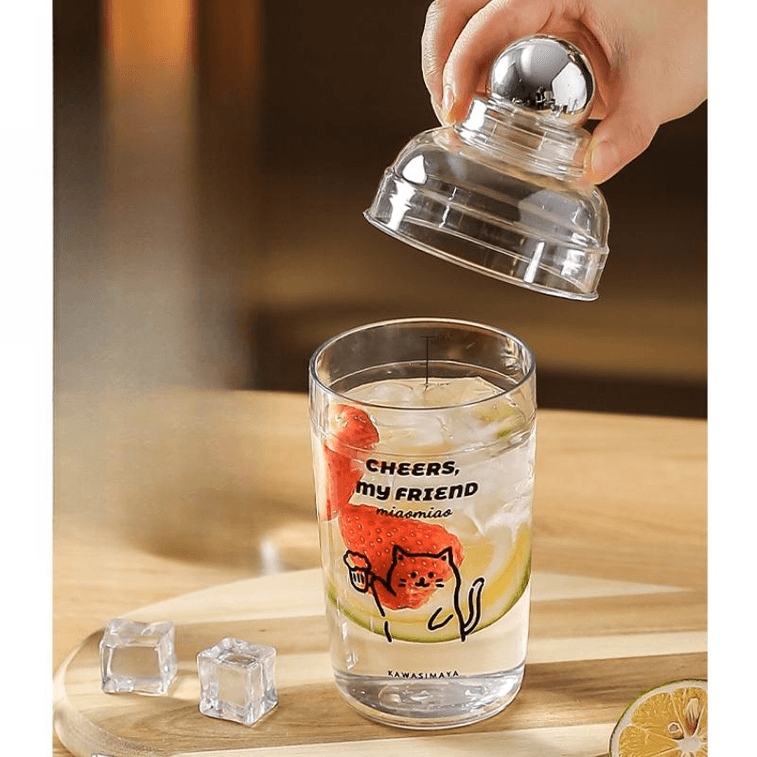 Cocktail Shaker Set: Milky White Silver Ice Hammer + Cat Star Shaker Cup 160g*1 3