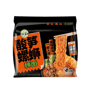 【中国直邮】 五谷道场 酸笋螺丝拌面非油炸面懒人早餐速食袋装泡面135g*5袋