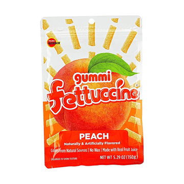 Fettuccine Jelly Gummy Candy,Peach Flavor,5.29 oz【Chewy&Bouncy Texture】【Japan Trendy】