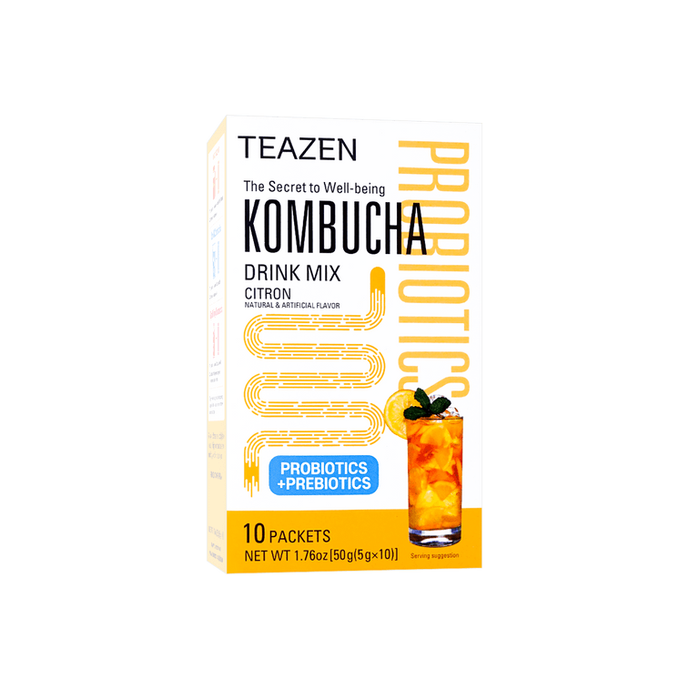【BTSのお気に入り】シトロンコンブチャドリンクミックス - プロバイオティクス健康飲料、10袋入り* 1袋あたり0.17オンス 16
