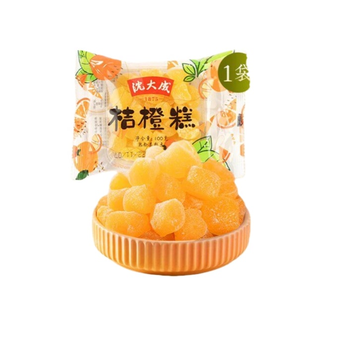 【中国直邮】 沈大成 橘红糕 100g 上海特产 桔橙风味 老字号糕点 休闲零食 其他/other