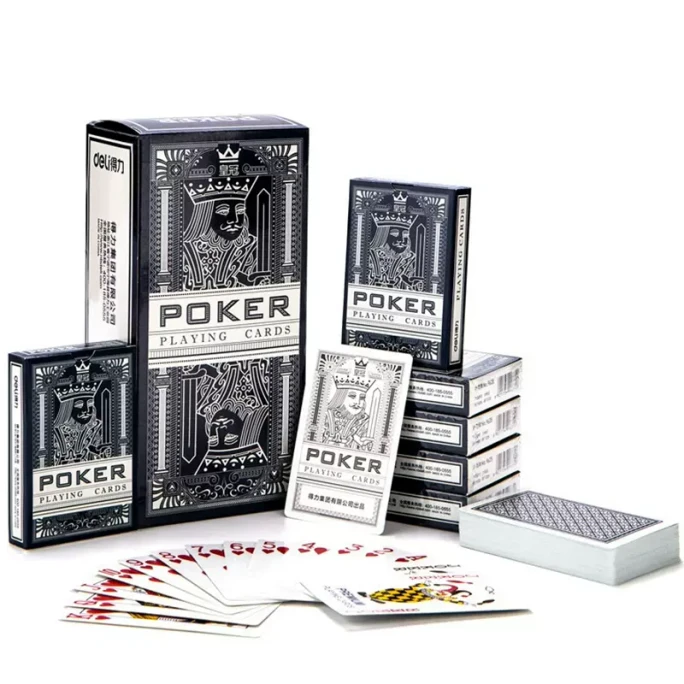 中国 新年游戏纸牌 得力 扑克牌 纸牌 3副装 加厚耐用聚会斗地主游戏牌