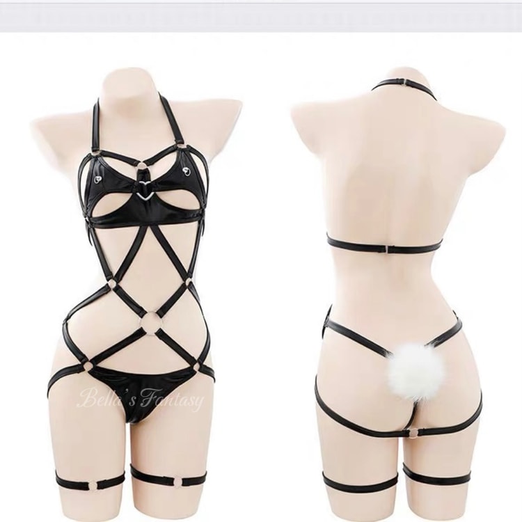 NEW YORKBella's Fantasy Sexy Bondage Hollow Out Bodysuit Strappy Lingerie Set Black - Yami.com NEW YORKBella's Fantasy Sexy Bondage Hollow Out Bodysuit Strappy Lingerie Set Black - Yami.com