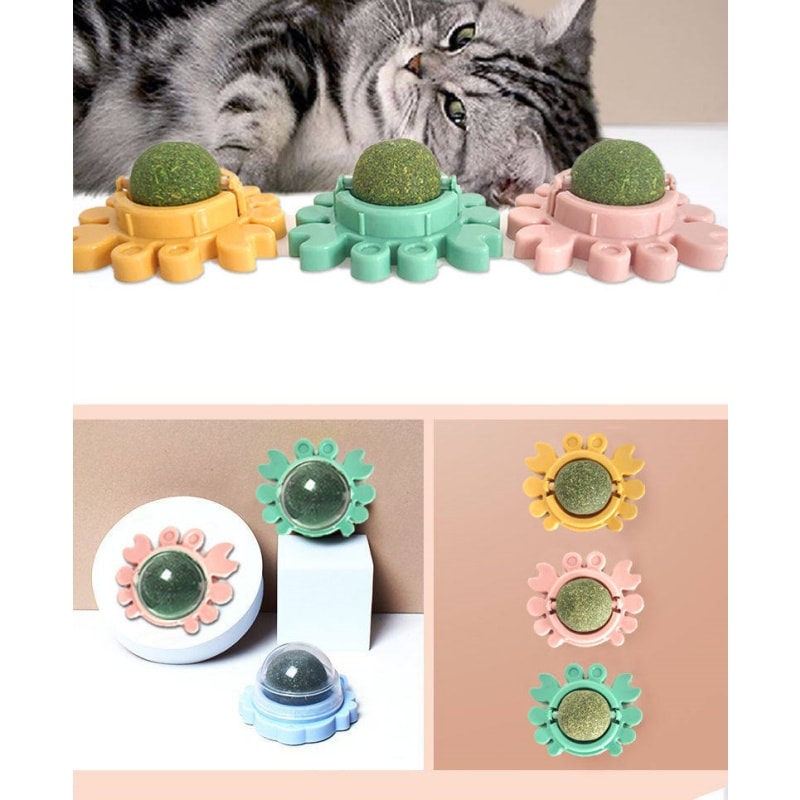 【中國直郵】 寵亮 貓薄荷球自嗨解悶磨牙逗貓棒神器貓咪用品大全耐咬舔舔樂小貓玩具 一個裝(顏色隨機)