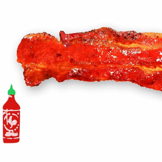 Fired-Grilled Bacon Jerky (Sriracha Spicy flavor 8 ounce) authentic Singapore-style jerky 226g