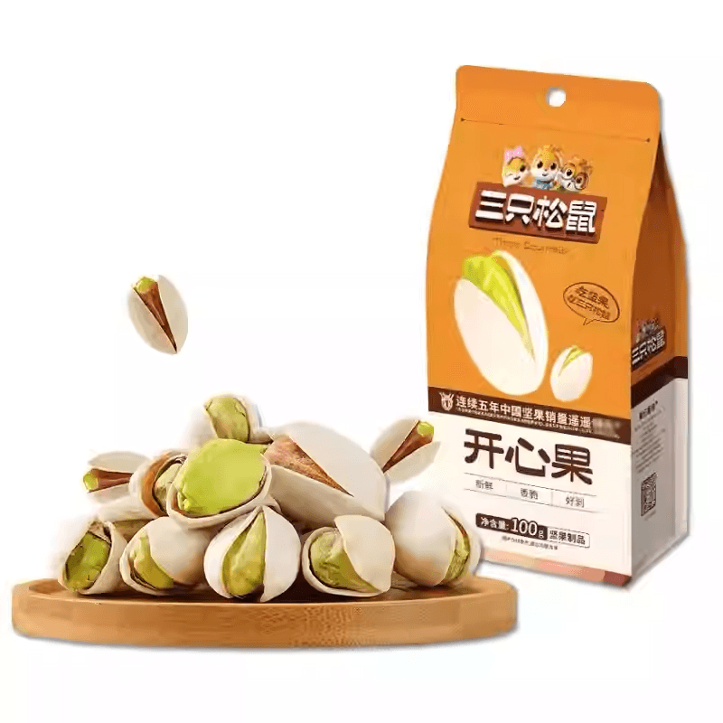  三隻松鼠 開心果每日堅果炒貨休閒零食大顆粒乾果孕婦食品追劇零食100g*1袋