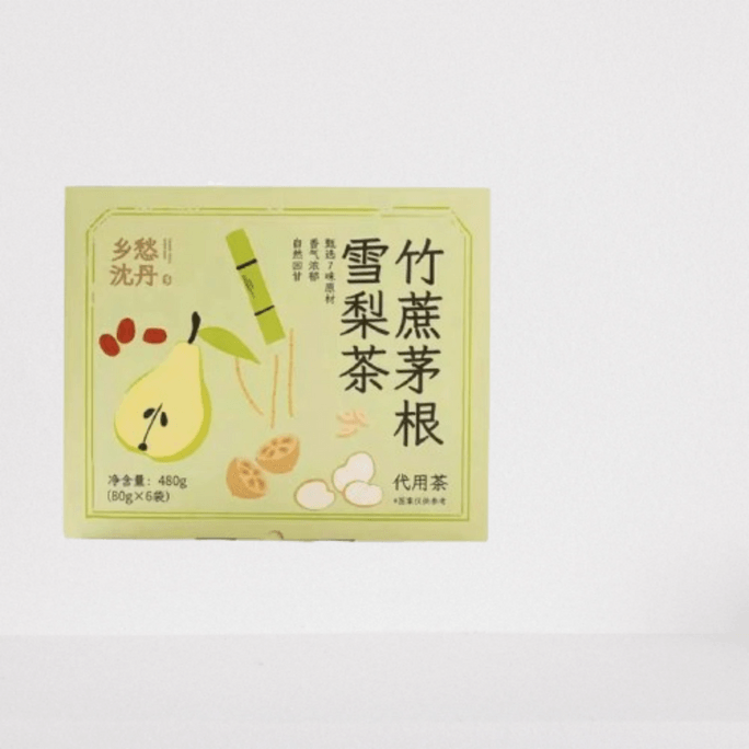 【中國直郵】 鄉愁沈丹 竹甘蔗茅根雪梨茶水480g*1盒