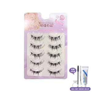Comic Tassel Style Transparent Stem False Eyelashes #AF01 Free Glue
