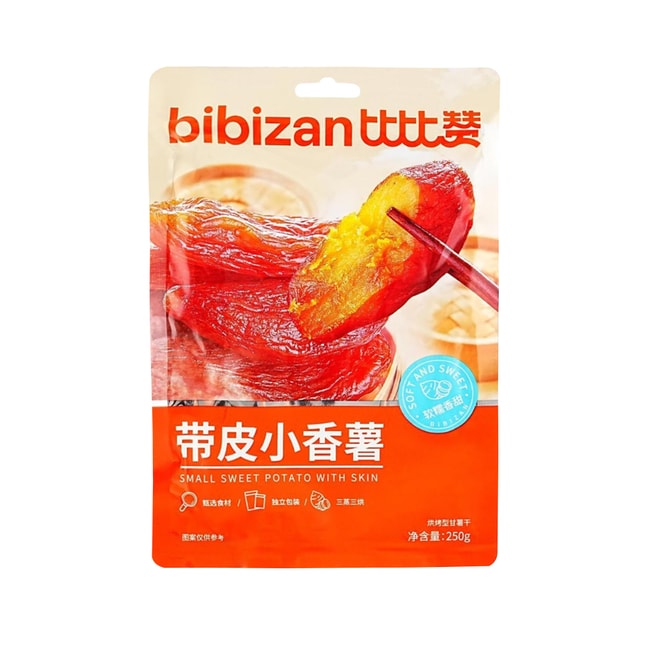 【配料干净0添加】比比赞 带皮小香薯整根红薯自制红薯干 250g