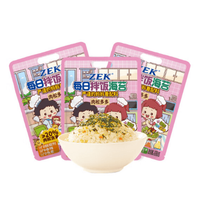 【中国直邮】ZEK海苔高钙高蛋白儿童无添加拌饭海苔碎紫菜肉松即食寿司100g×3袋