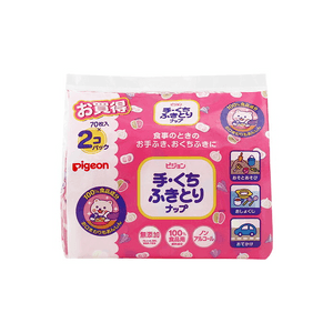【日本直邮】 日本 PIGEON贝亲 婴儿手口湿巾 2份 替换装 湿纸巾