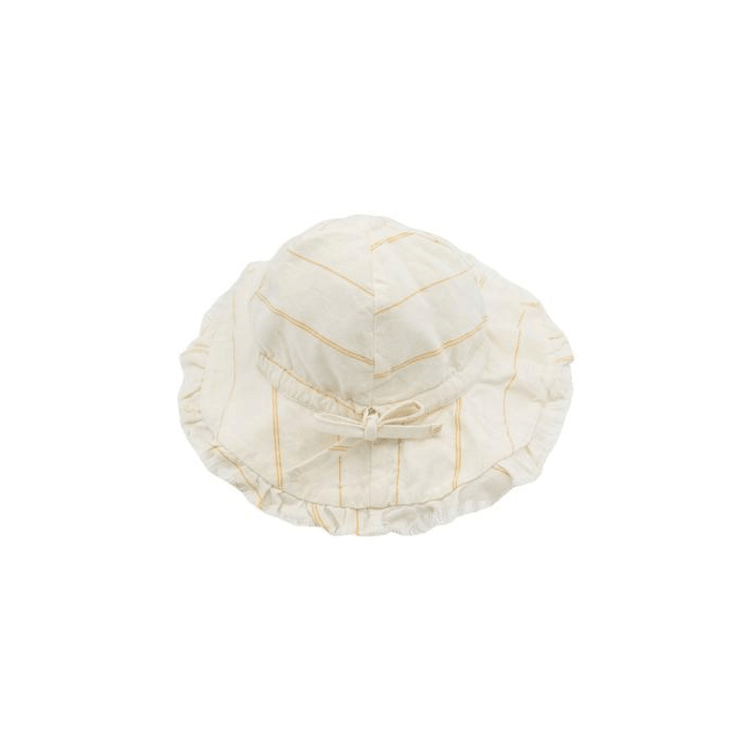 Yellowpelota Kids Umbrella Stripe Sun Hat In Yellow 6-12M - Yami.com