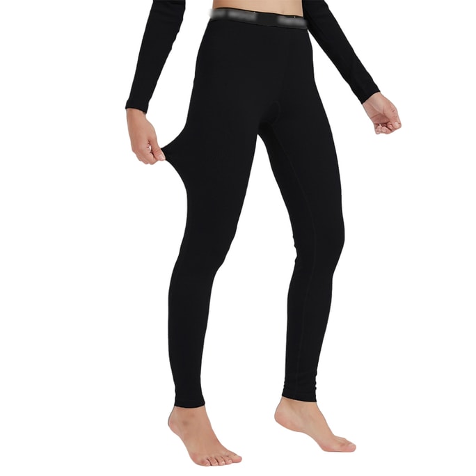 Merino Wool Outdoor Quick-Drying Hiking  Mountaineering Pants, Warm Thermal Base Layer Long Johns Black 150gsm (Jersey) M