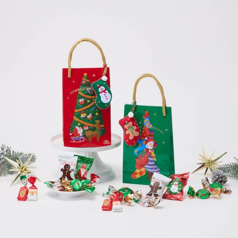 日本 摩洛索夫 名店 期限限定 洋酒不使用 礼袋巧克力 9枚入 红色 (内含星星装饰一枚)