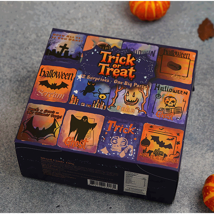 【ハロウィン限定】トリック・オア・トリート ミステリーキャンディ ブラインドボックス – 12個の不気味ないたずらキャンディ + サプライズ | カウントダウンカレンダーギフト