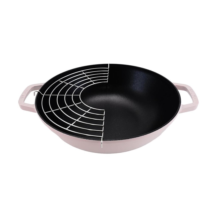 法国STAUB珐宝 铸铁平底炒锅 牡丹粉色 4.5-qt 7