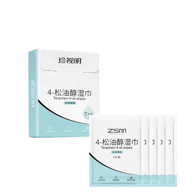 【中國直郵】珍視明4松油醇除蟎濕巾眼部專用7片*1盒