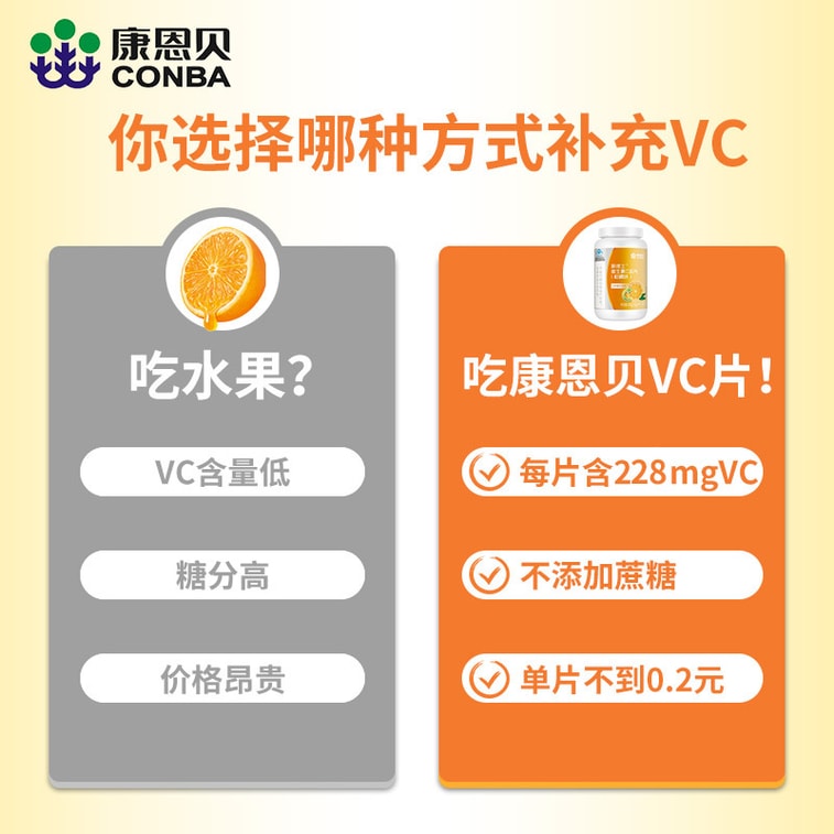 【中国直送】コンバ こどもビタミンCチュアブル錠 0.5g/粒*60粒 3