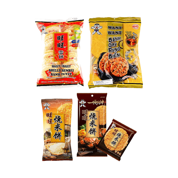 旺旺 一饭封神联名蟹黄味雪饼+原味雪饼+厚烧海苔米饼+原味烧米饼 4包 372g【4种口味组合装】 7