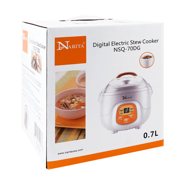 NARITA One Touch Easy To Use Rice Cooker Stainless Steel Inner Pan, 6 Cups  Uncooked Rice, NRC-6(SS)W 