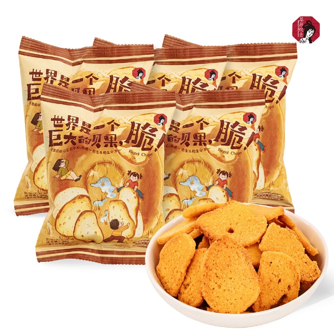 【 Official Store】Bagel Chips - Cheese  & Bacon Flavor, 1.06oz*5, 5 Pack