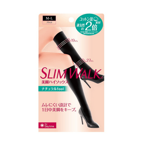 [일본 직배송] 베푸스 하이 스타킹 (M-L 사이즈), 블랙, 의료용 등급, 압박 디자인 (발목 27hPa, 다리 19hPa), 통기성 좋은 면 혼방 소재, 이음새 없는 발가락 및 발뒤꿈치 디자인, 냄새 제거 섬유로 편안함과 자국 없음