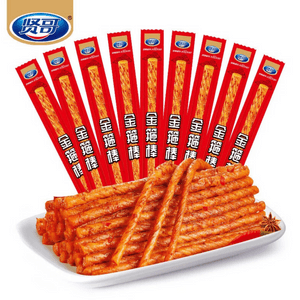 【中国直邮】 贤哥 金箍棒素牛筋 辣条香辣味30根  零食网红麻辣小吃300g/袋